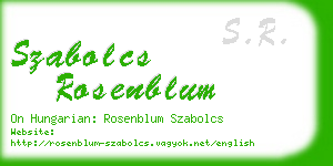 szabolcs rosenblum business card